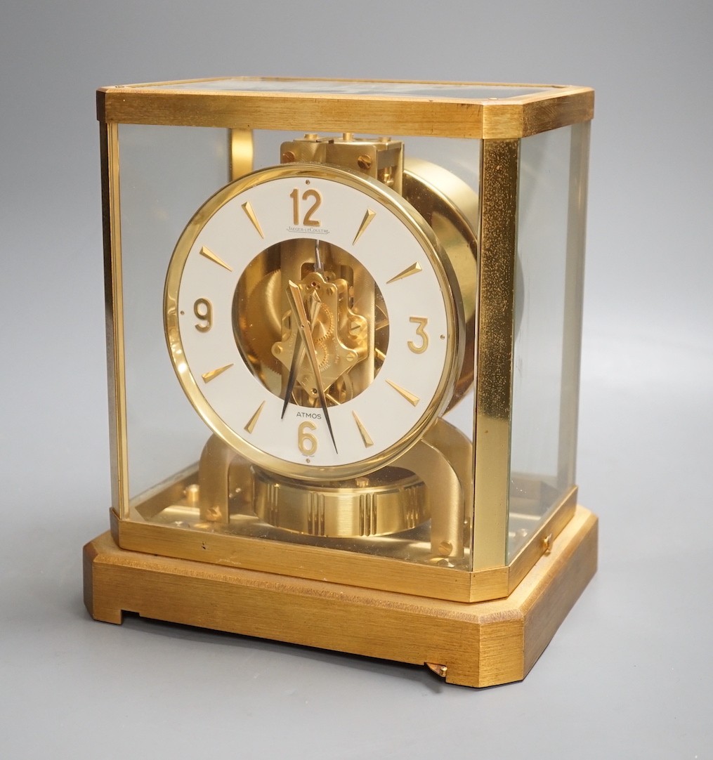 A Jaegar leCoultre Atmos clock with wall bracket